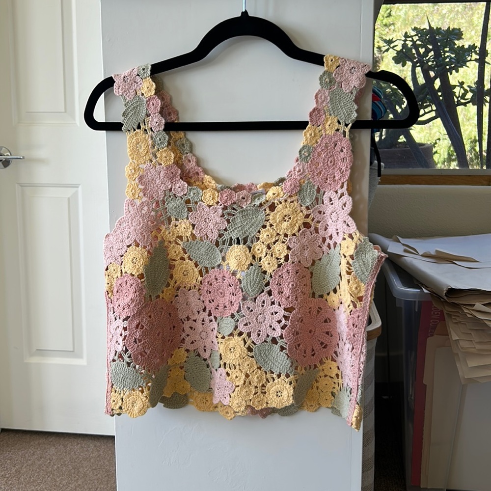 Mango crocheted tank top (brand new)